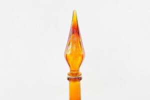 Mid-century Empoli orange 'Joker' genie bottle - 2
