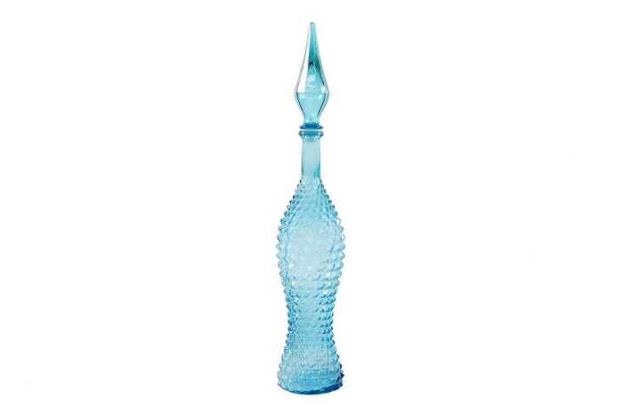 Mid-century Empoli ice blue fishtail genie bottle