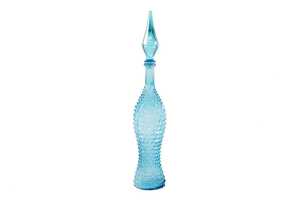 Mid-century Empoli ice blue fishtail genie bottle