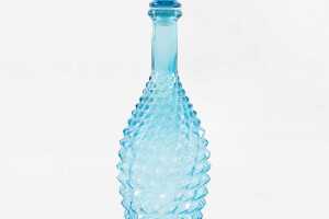 Mid-century Empoli ice blue fishtail genie bottle - 3