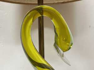 Two mid-century Murano swan art glass lamps - 4