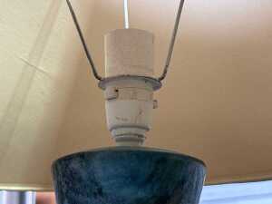 Bagni 'Sea Garden' ceramic table lamp with fabric shade - 5