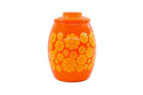 41 · Mid-century Bartlett Collins 'Daisy' orange canister