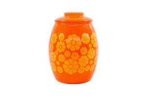 Mid-century Bartlett Collins 'Daisy' orange canister