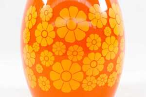 Mid-century Bartlett Collins 'Daisy' orange canister - 2