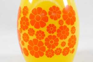 Bartlett Collins glass 'Flower Power' yellow and orange cookie jar - 2