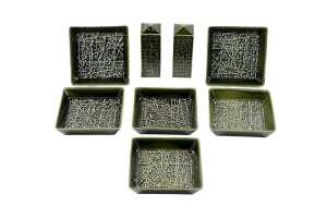 Carlton Ware mid-century porcelain including salt and pepper shakers and 6x Skye dishes
