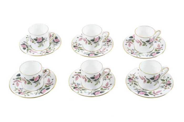 Wedgwood 'Hathaway Rose' porcelain coffee set for six