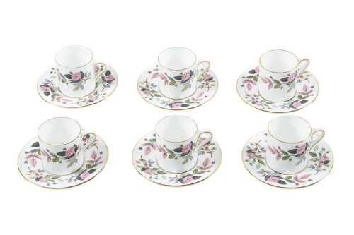 46 · Wedgwood 'Hathaway Rose' porcelain coffee set for six