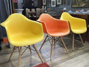 Three replica Eames moulded plastic armchairs - 2