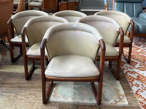 57 · Set of six vintage tub chairs purportedly from old Essendon Airport