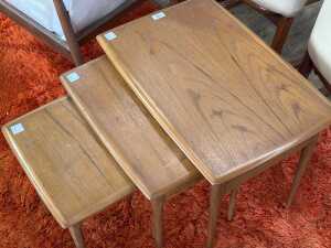Noblett mid-century teak nest of three side tables - 2