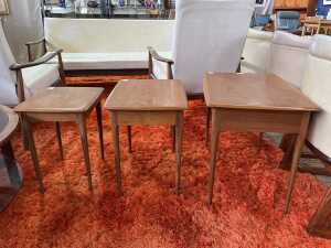 Noblett mid-century teak nest of three side tables - 3