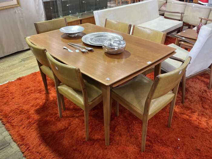 Noblett mid-century teak seven piece dining suite