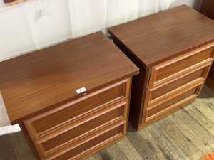 Pair of mid-century teak bedside cabinets - 2