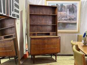 Danish mid-century rosewood bookshelf with desk