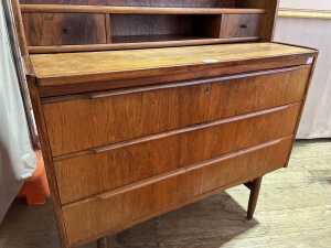 Danish mid-century rosewood bookshelf with desk - 3