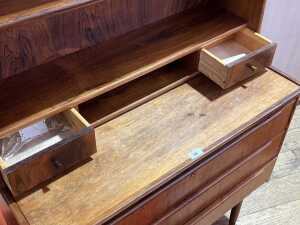 Danish mid-century rosewood bookshelf with desk - 5