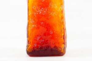 Mid-century Amberina bark glass decanter - 3