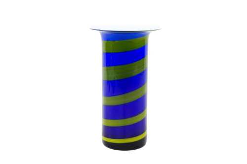 71 · Per-Olof Strom for Alsterfors green and blue stripe vase