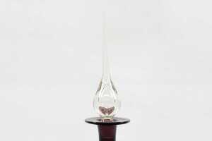 Mid-century Rainbow glass amethyst decanter with clear glass stopper - 2
