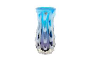 Mid-century Sanyu blue and purple glass vase