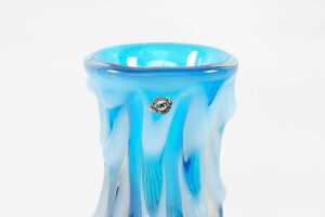 Mid-century Sanyu blue and purple glass vase - 2