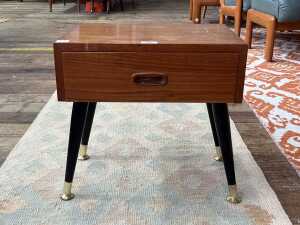 Mid-century teak bedside or side table