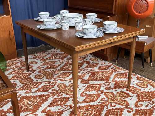 83 · Parker 'Nordic' teak drawer extension dining table