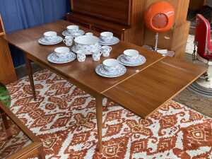 Parker 'Nordic' teak drawer extension dining table - 2