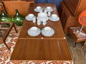Parker 'Nordic' teak drawer extension dining table - 3