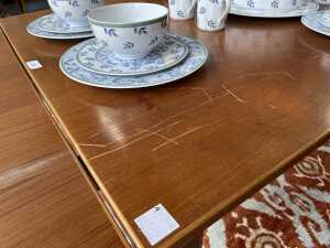 Parker 'Nordic' teak drawer extension dining table - 4