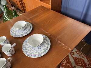 Parker 'Nordic' teak drawer extension dining table - 6