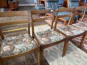 Set of four T.H. Brown mid-century teak dining chairs - 2