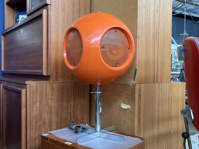 Mid-century AWA Moon speaker on metal cross base