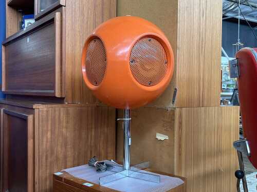 Mid-century AWA Moon speaker on metal cross base