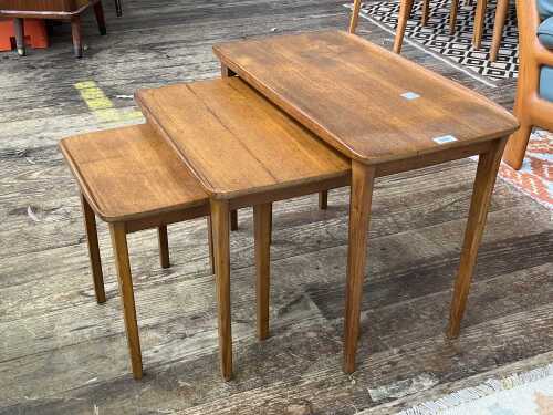 Noblett mid-century teak nest of three side tables