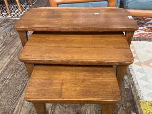 Noblett mid-century teak nest of three side tables - 2