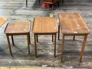 Noblett mid-century teak nest of three side tables - 3