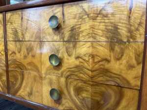 Mid-century blackwood and figured walnut dressing table - 4