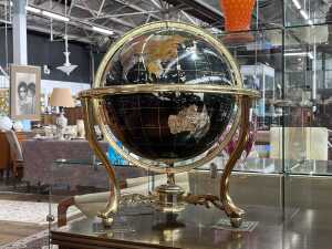 World globe set with various semi-precious stones