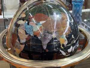World globe set with various semi-precious stones - 2