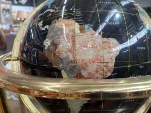 World globe set with various semi-precious stones - 3