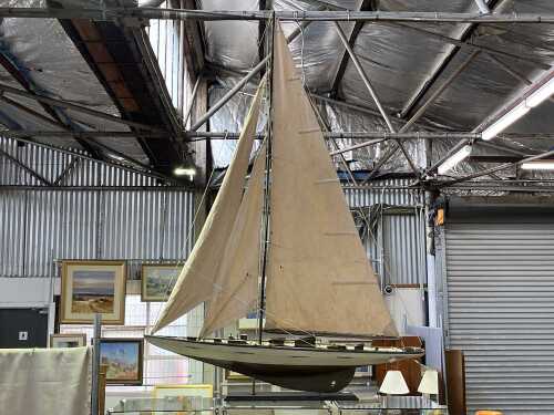 Vintage timber model yacht