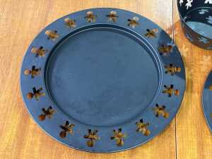 Alessi black metal trays and bowl - 2