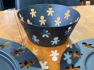 Alessi black metal trays and bowl - 3
