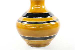 Mid-century ceramic mustard and black table lamp base - 2