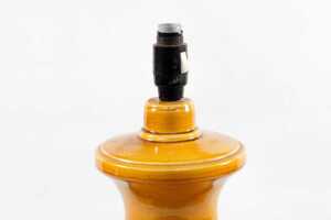 Mid-century ceramic mustard and black table lamp base - 3