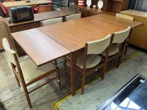 Mid-century teak seven piece dining suite