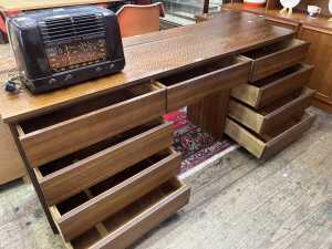 Rula mid-century blackwood dressing table with stool - 4